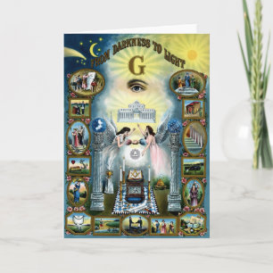 Cartão Artesanato antigo Freemasonry Masonic Hazen