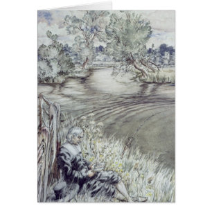 Cartão Arthur Rackham Izaak Walton reclama contra F