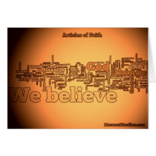 Cartão Artigos do wordle da fé
