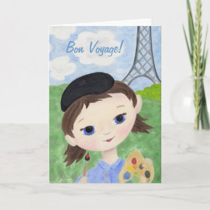 Cartão Artist Girl bon voyage card