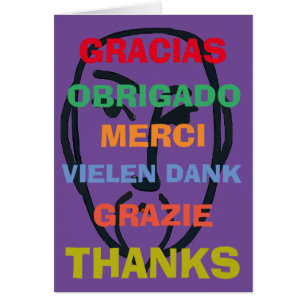Cartão Artist, Gratitude in several languages, edit text