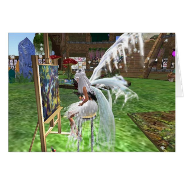 Cartão Artista de Fada de Neve (Frente Horizontal)