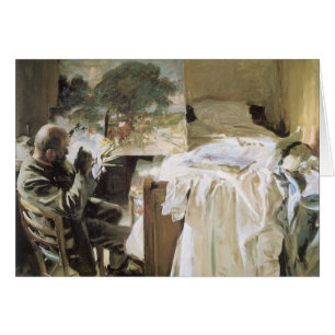 Cartão Artista em Seu Estúdio por John Singer Sargent