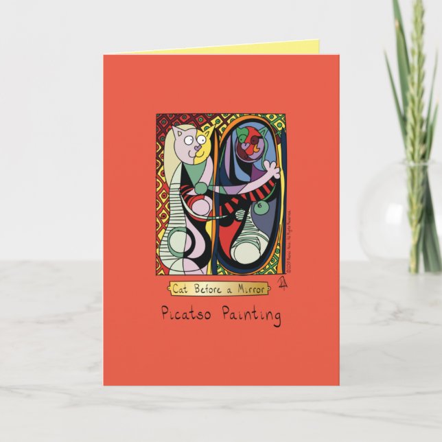 Cartão Artista Gato Engraçado (Frente)