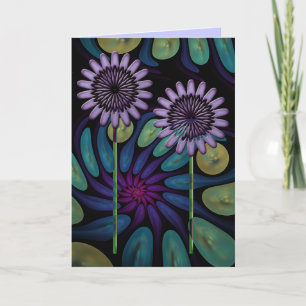 Cartão Artistic floral birthday card with text
