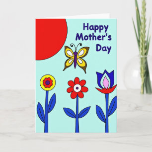 Cartão Artístico de Flores para o Dia das Mães