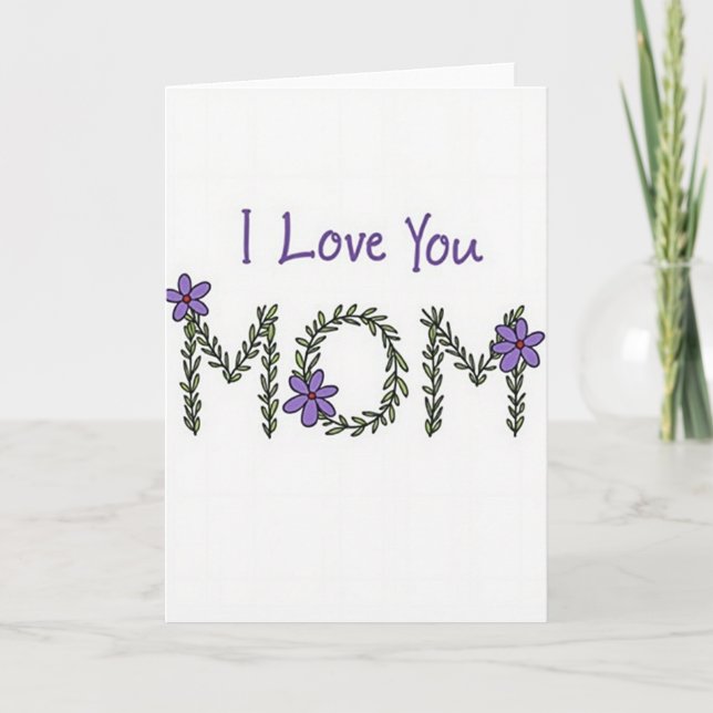 Cartão Artístico Eu Te Amo Mamãe (Frente)