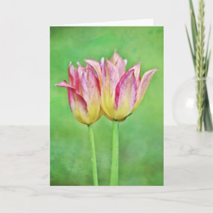 Cartão Artsy Happy Twin Tulips Art Card
