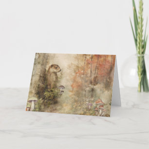 Cartão Artsy Woodland Animais Selvagens Outras Saudações