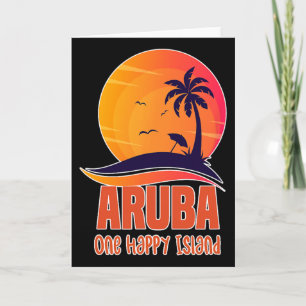 Cartão Aru Uma Ilha Feliz Praia de Pôr do Sol Linda