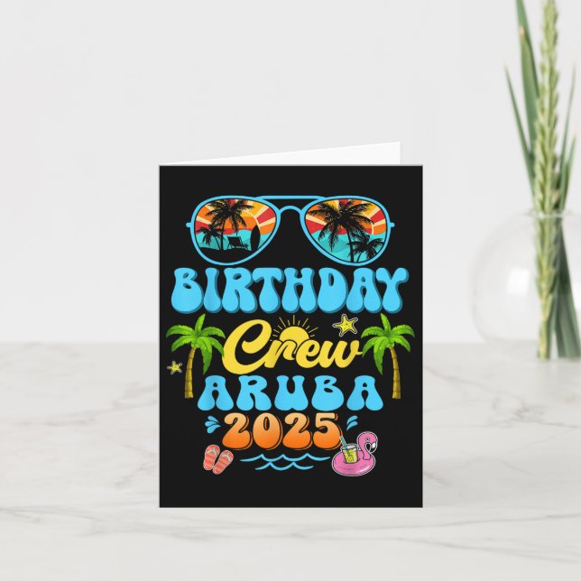 Cartão Aruba Birthday Crew Vacation Cruise 2025 Summer Gr (Frente)