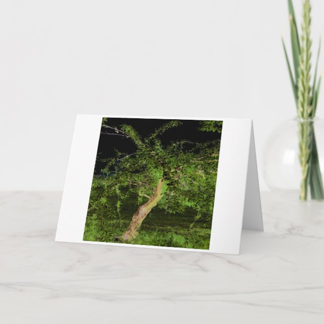 Cartão Árvore Apple: Árvore distorcida Digitalmente Avanç (Frente)