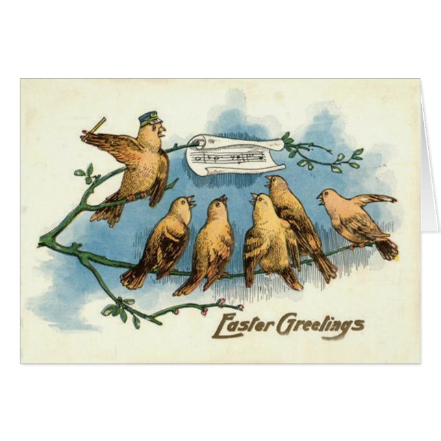 Cartão Árvore Cantora do Céu Songbird (Frente Horizontal)