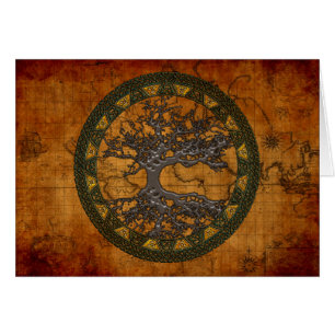 Cartão Árvore Céltica da Vida [Yggdrasil]