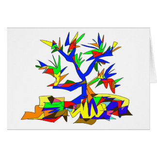 Cartão árvore colorida