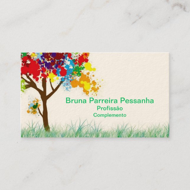 Cartão árvore colorida (Frente)