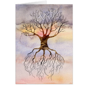 Cartão Árvore contra o céu
