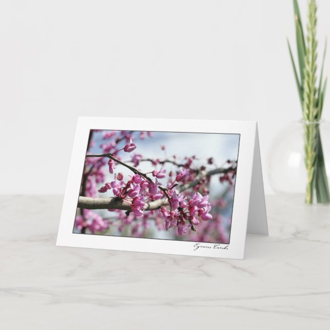 Cartão Árvore cor-de-rosa da flor (Frente)