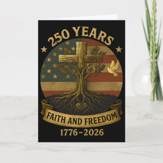 Cartão Árvore Cruz Bandeira 250 Anos Fé E Liberdade 1776-