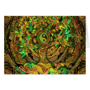 Cartão Árvore da dança da mandala da vida