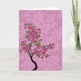 Cartão Árvore da flor de cerejeira