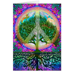 Cartão Árvore da paz da vida