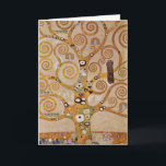 Cartão Árvore da vida de Gustav Klimt, Stylized Art Nouve<br><div class="desc">Tree of Life (1905-1911), por Gustav Klimt. A Árvore da Vida é uma pintura antiga de Art Nouveau que apresenta a árvore do conhecimento que põe em causa o pássaro negro da presa, símbolo da morte. O ciclo de vida normal, tal como foi entendido por Freud e Klimt. O Stoclet...</div>