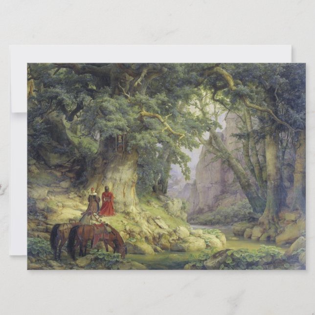 Cartão Árvore de Carvalho de Mil Anos (por Karl Lessing) (Frente)