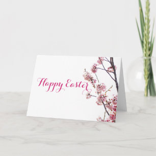 Cartão Árvore de cereja florescente, Felz pascoa