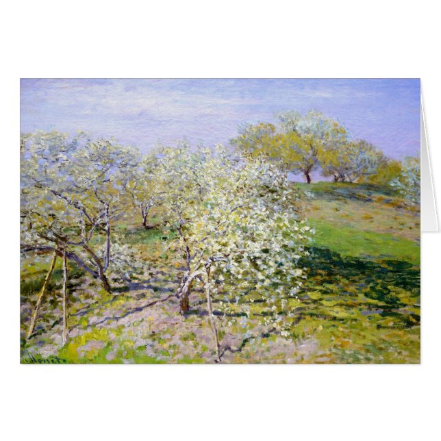 Cartão Árvore de Claude Monet Apple (Frente Horizontal)