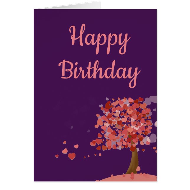 Cartão Árvore de Corações Corações de Artes Bonitas (Frente)