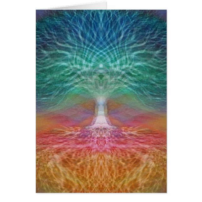 Cartão Árvore de corações do arco-íris da vida (Frente)