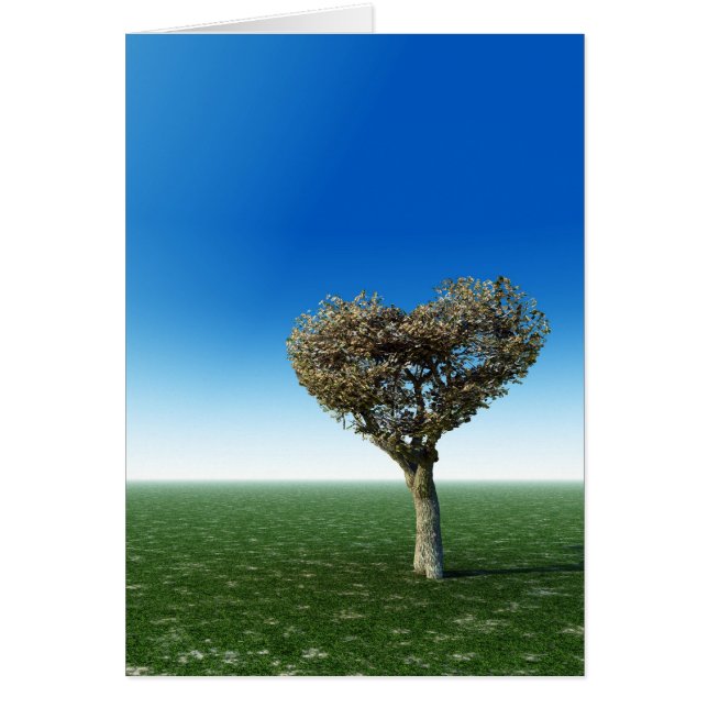 Cartão Árvore de Forma do Coração (Frente)