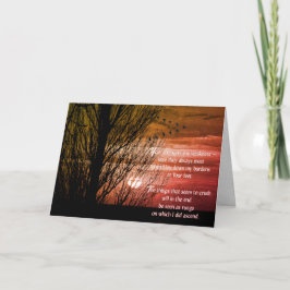 Cartão Árvore de inverno Silhouette com Aves