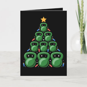 Cartão Árvore de Kettlebell de Natal Academia Fitness Exe