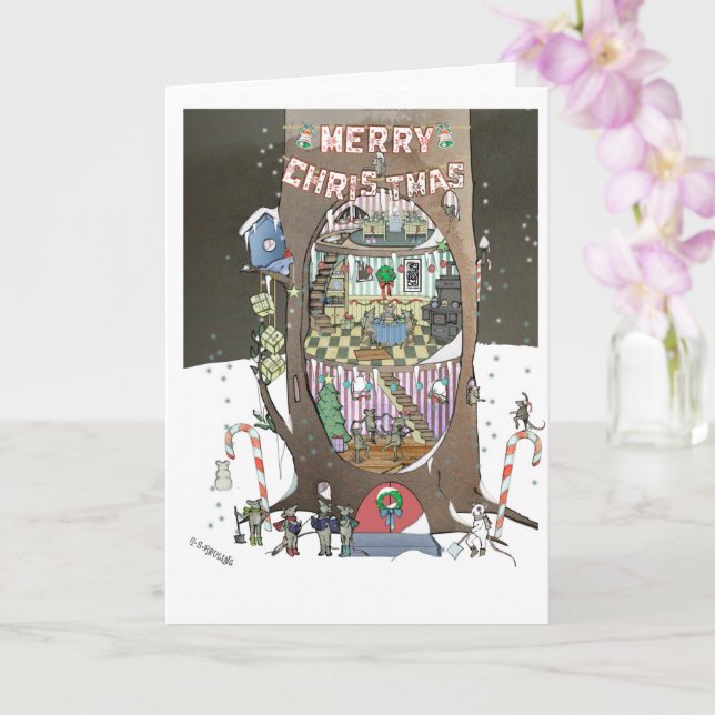 Cartão Árvore de Mouse Natal (Orquídea)