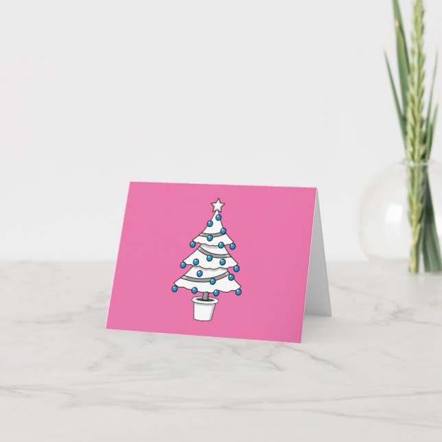 Cartão Árvore de Natal Branca (Frente)