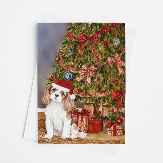 Cartão Árvore de Natal Cavalier King Charles Spaniel (Criador carregado)