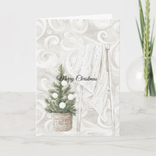 Cartão Árvore de Natal com Redemoinhos de Creme Escada co