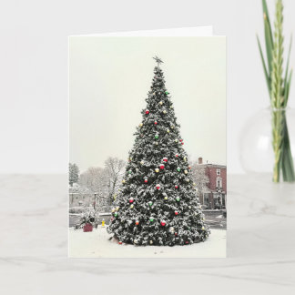Cartão Árvore de Natal da cidade de Plymouth MA