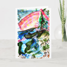 Cartão Árvore de Natal da Costa do Mar Vibrante