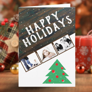 Cartão Árvore de Natal da Madeira russa Vermelha 3 Foto N