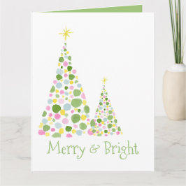 Cartão Árvore de Natal de Aquarela bolinhas