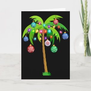 Cartão Árvore de Natal de Palmeira Havaiana Tropical Coco