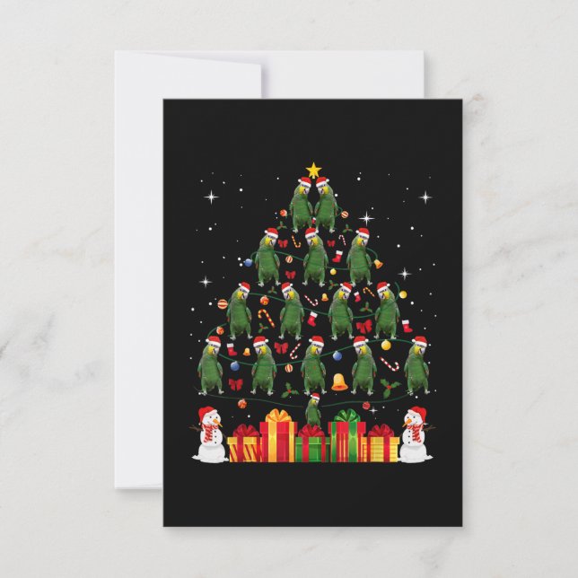 Cartão Árvore de Natal de Papagaio Presente de Natal Amor (Frente)