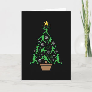 Cartão Árvore de Natal de Softbol Feminino de Meninas