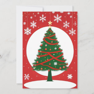 Cartão Árvore de Natal Decorada Festivamente