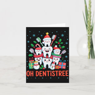 Cartão Árvore de Natal Dentista Engraçado Natal Dentária 