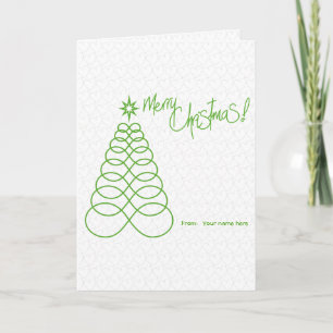 Cartão Árvore de Natal do Amor Infinito - Verde e Prata
