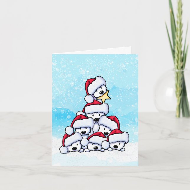 Cartão Árvore de Natal do Cão Westie  (Frente)